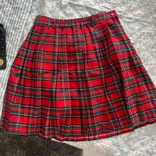 Res Plaid Pleated A-Line Skirt
