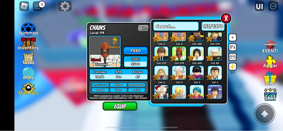 Roblox all star tower defense Astd Chains Denji, 電子遊戲, 電子遊戲, 其他 Carousell