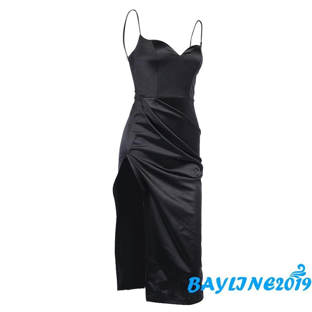 Black Satin Dress, Women's Fashion, Dresses & Sets, Dresses on Carousell