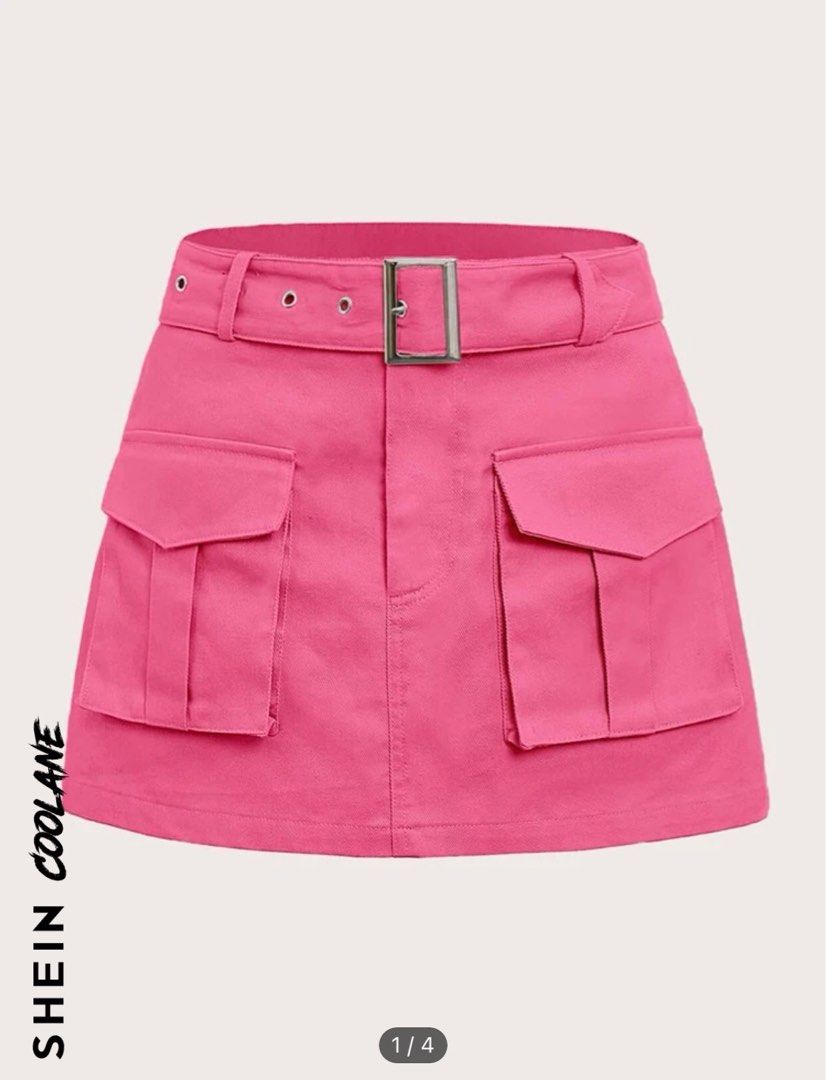 SHEIN pink cargo skirt Women s Fashion Bottoms Skirts on Carousell