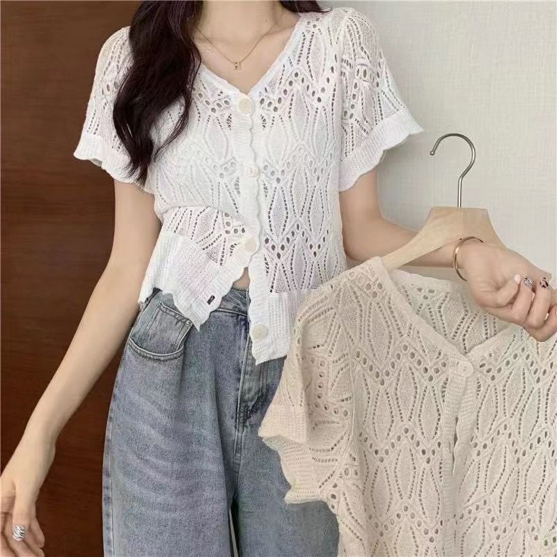 Stella Fashion Knitted Sunscreen Cardigan Thin Style Women Loose
