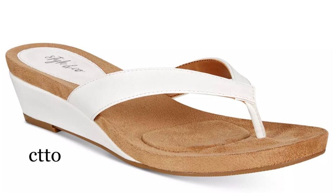 Style Co. Haloe Wedge Thong Sandals Women s Fashion Footwear