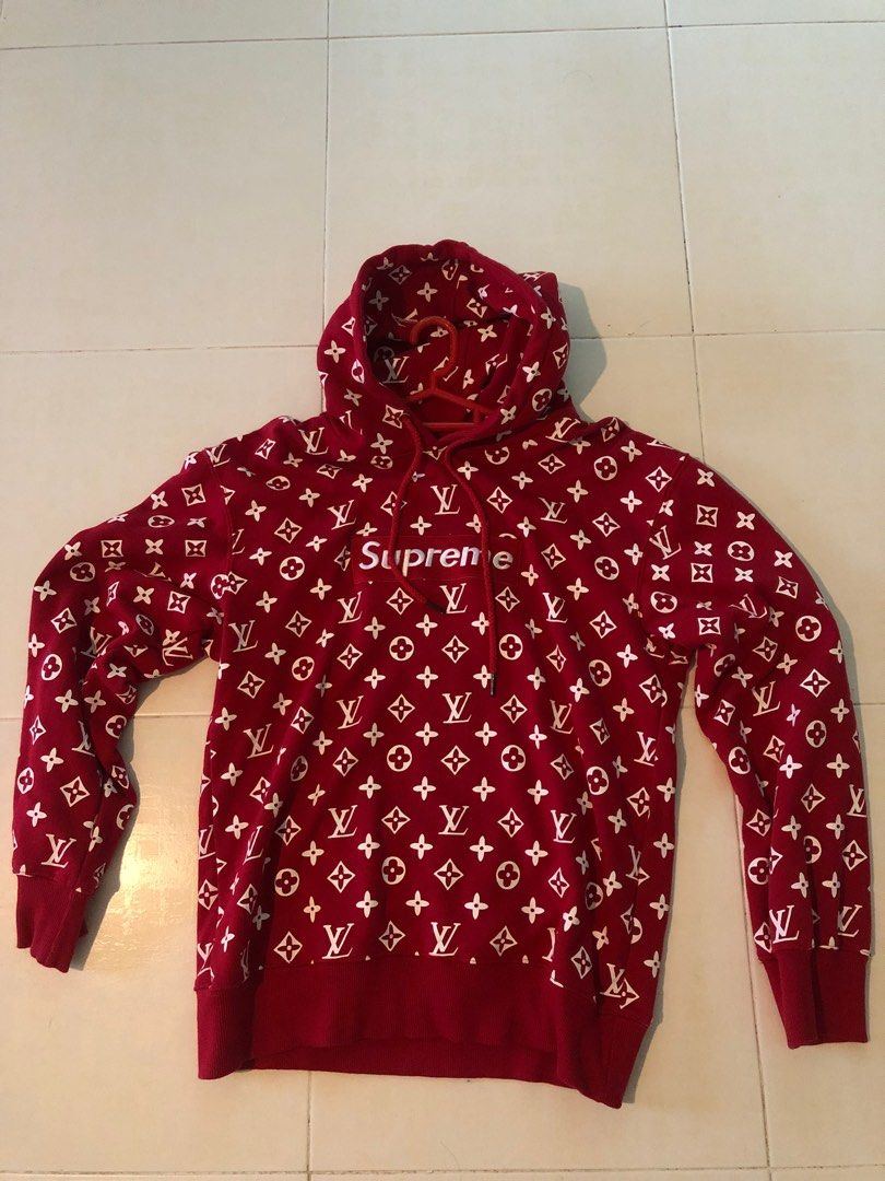 Supreme x lv sales hoodie fake