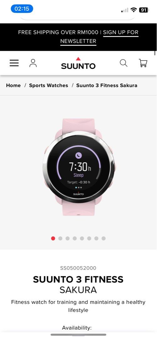 Suunto 3 Fitness Sakura