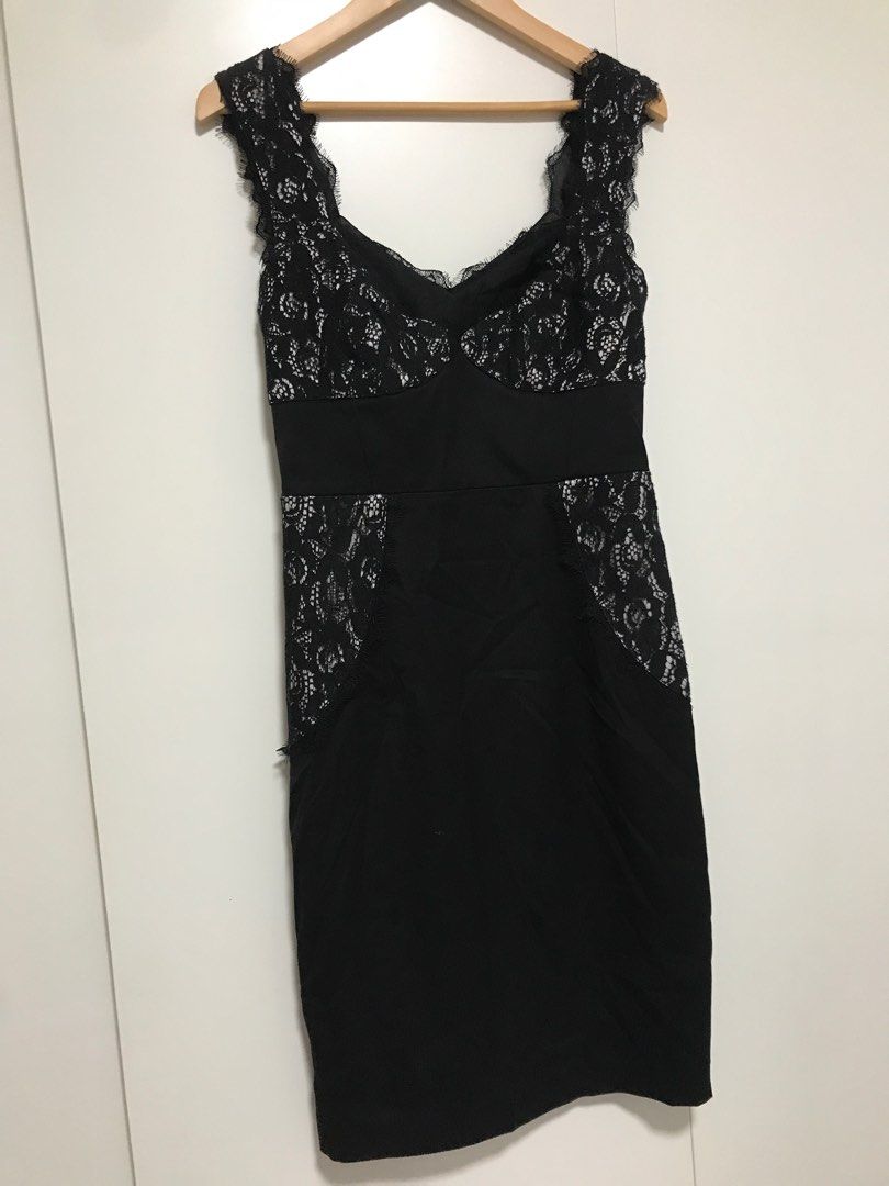 chinese dress ladies Ted Baker Black Lace Star Tiered Collared Dress with White Collar – The  Hangout