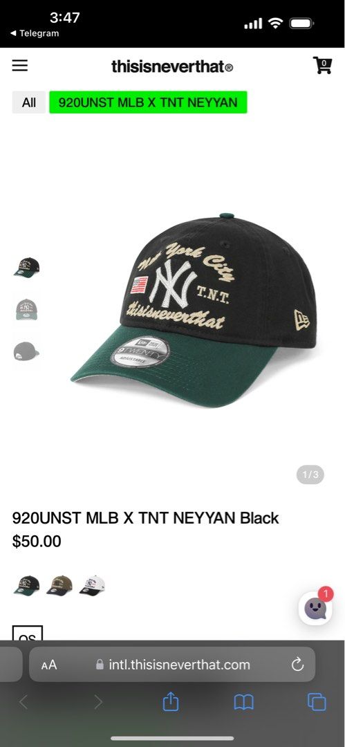 Thisisneverthat 920UNST MLB X TNT NEYYAN Black Wtaps, 男裝, 手錶及 