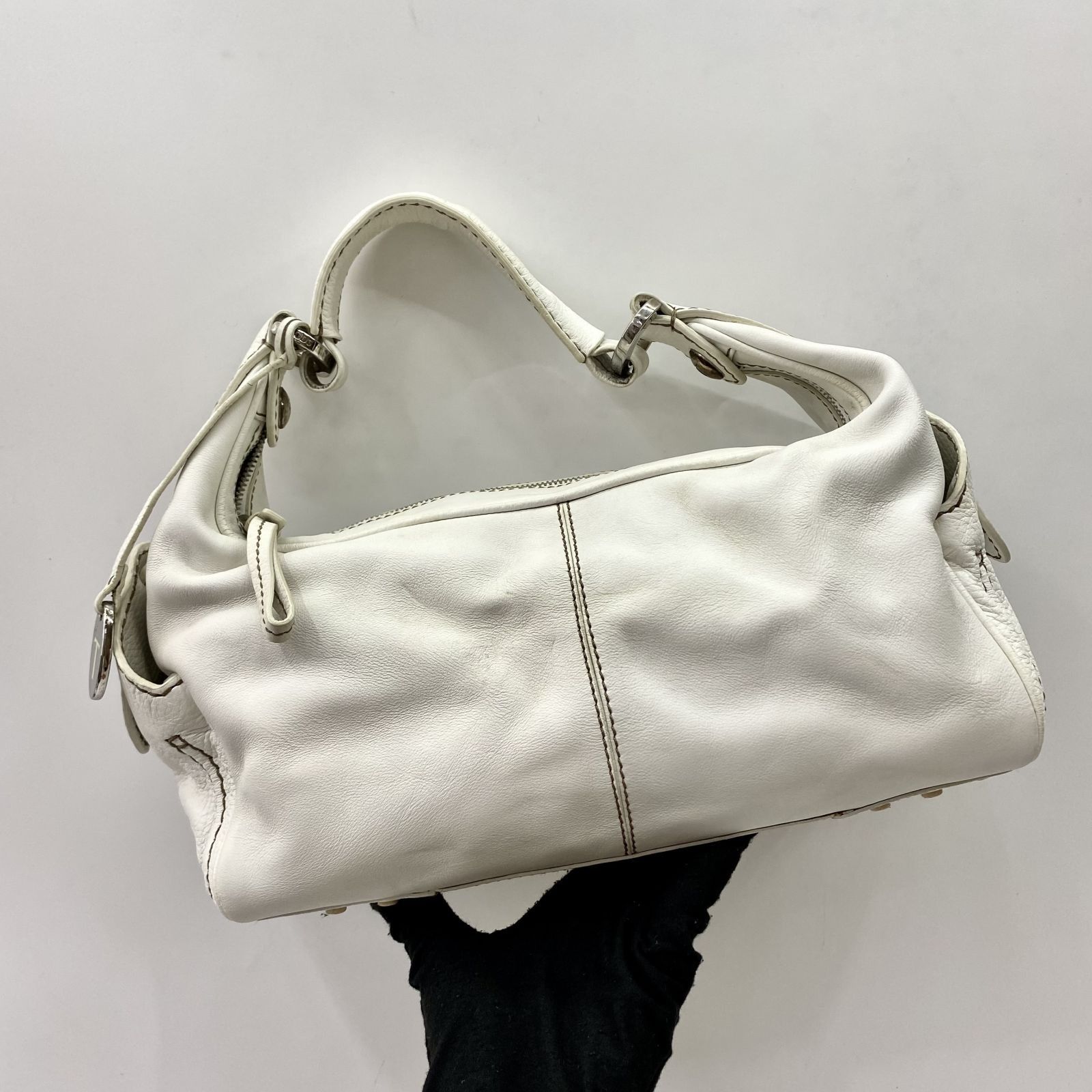 White leather shoulder bag cheap