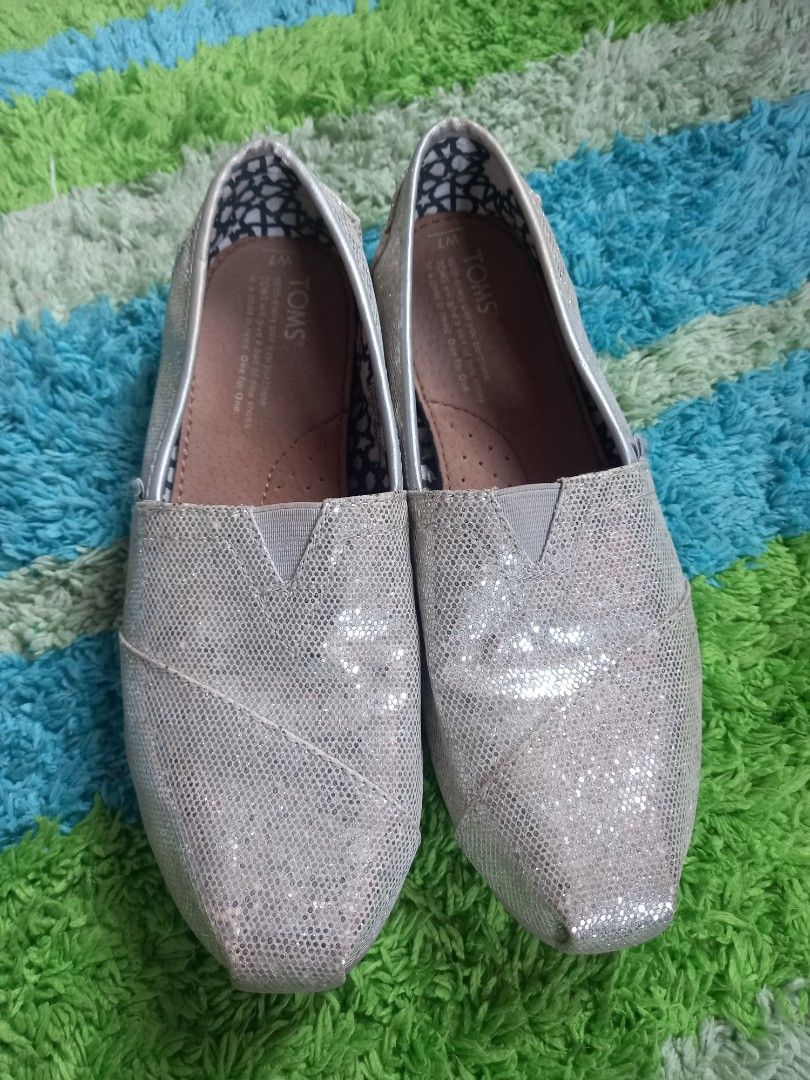 Toms silver iridescent on sale glitter women's classics