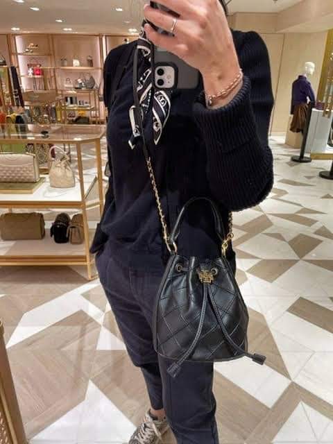 Tory Burch Fleming Soft Mini Bucket Bag in Blue