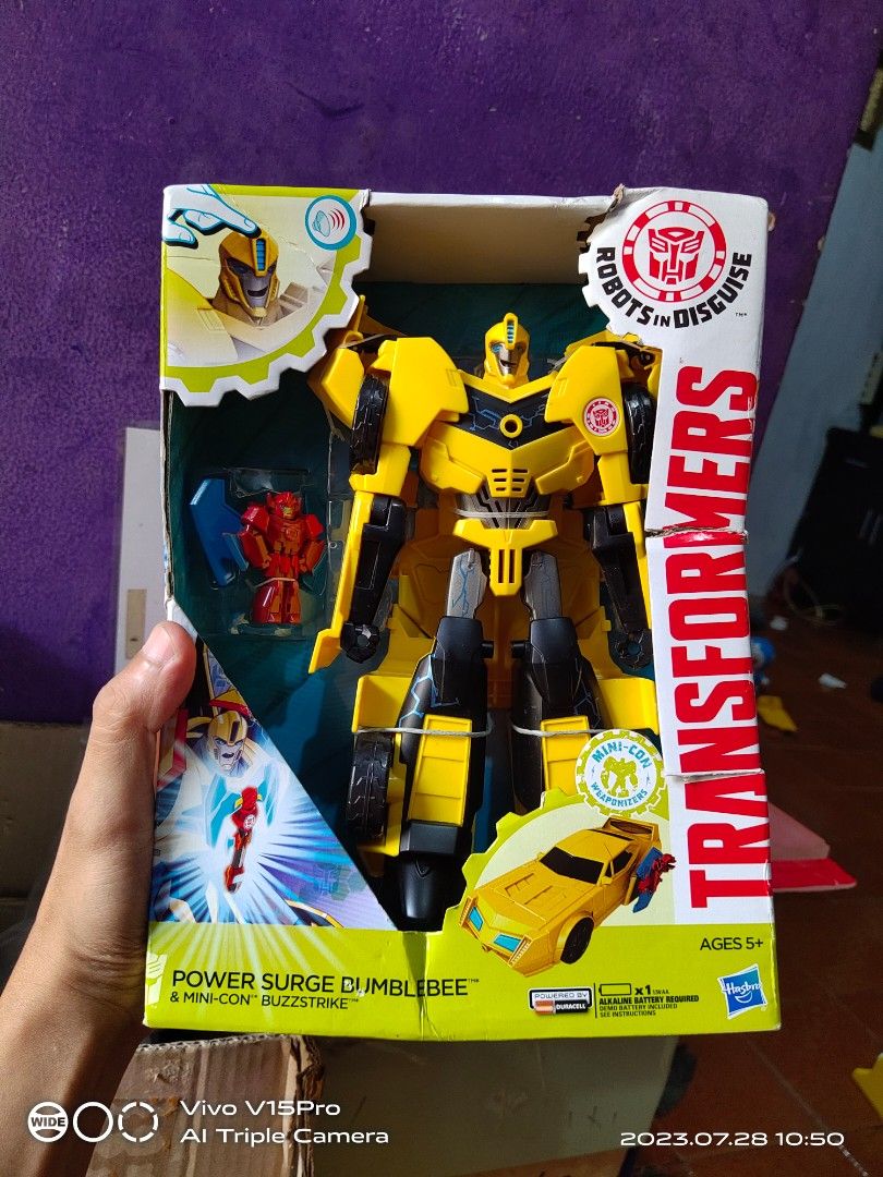 Transformers power sugre bumblebee & mini con buzzstrike, Toys ...