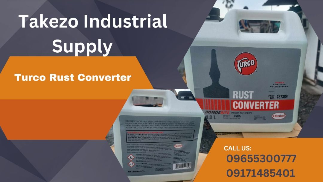Turco Rust Converter (Category: Construction Tools & Equipment) located in Manila. Submitted by angiedalu10338 (Listing ID 1245615609, Image 1). Description: Turco Rust Converter Price: 1,660/g For faster transaction call txt or viber 09948037227 Look for Shane *PRICE MAY CHANGE WITHOUT PRIOR NOTICE *ITEM IS VAT EXCLUSIVE *SUBJECT FOR AVAILABILITY *PRICE DEPENDS ON THE SIZES.