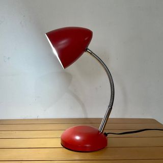 Vintage Bauhaus style red metal lamp