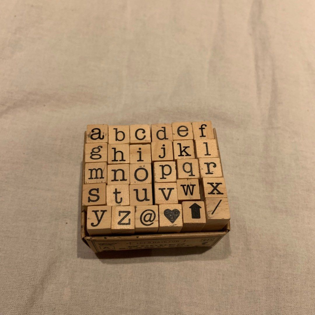 Wooden Alphabet Stamps, Hobbies & Toys, Stationery & Craft, Stationery