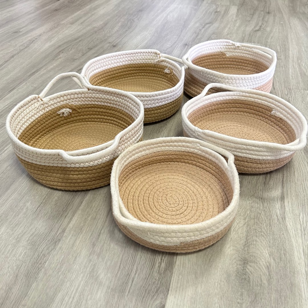 Woven Storage Baskets for Toys Montessori Method, Furniture & Home