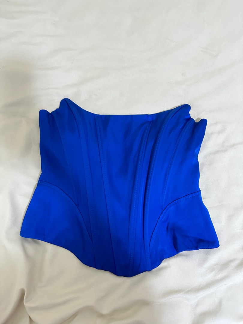 Zara blue corset top on Carousell