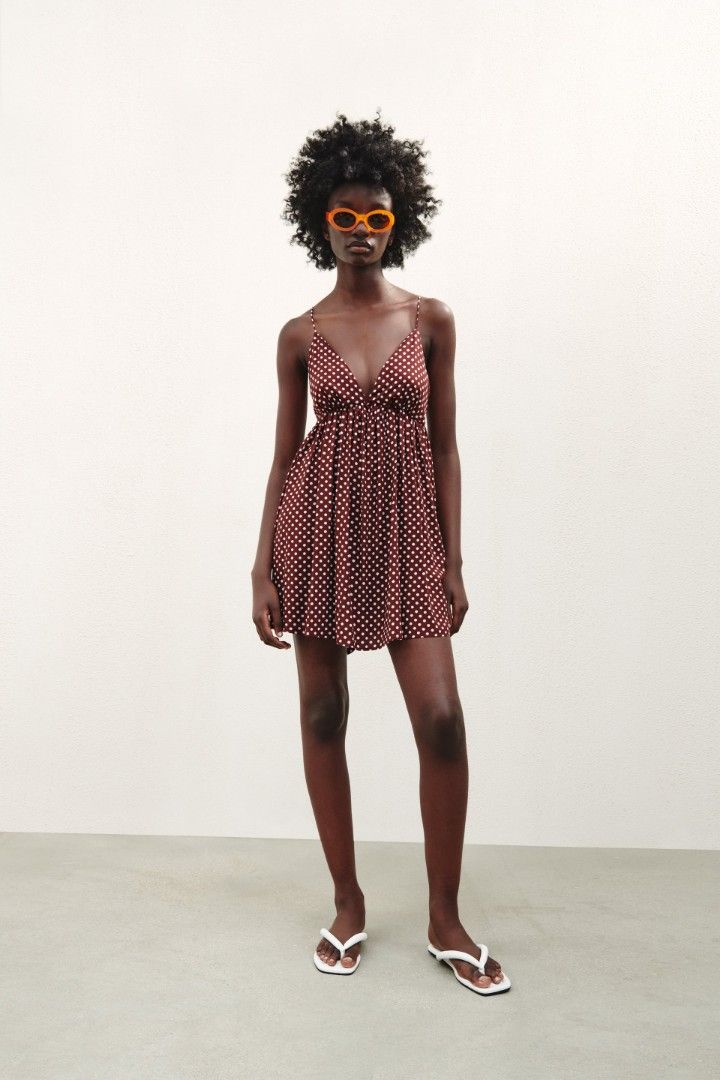 Zara polka dot mini dress 2025