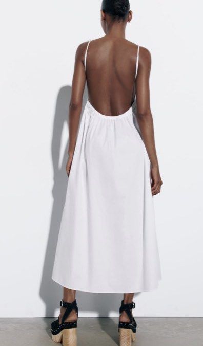 Backless Midi Dress White