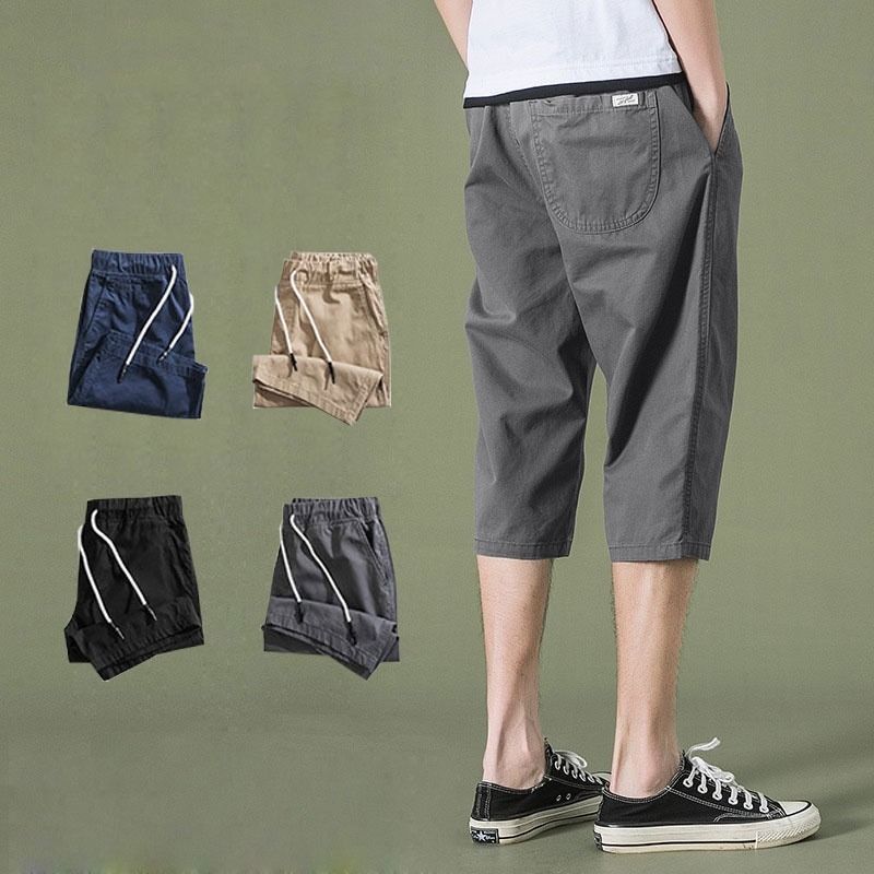 100% Cotton Three Quarter Pants Men Korean 3/4 Pants Summer Shorts Casual 3  Quarter Pants With Back Pocket, Men's Fashion, Bottoms, Shorts on Carousell