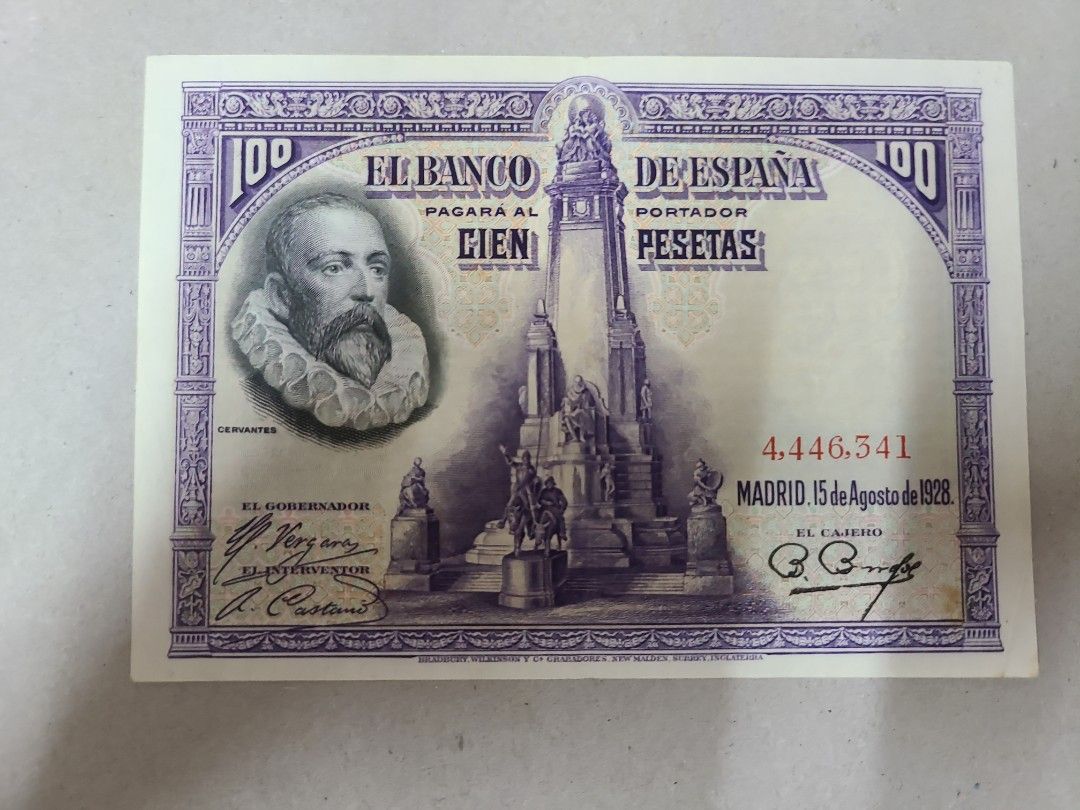 1928年西班牙100元比塞塔, 興趣及遊戲, 收藏品及紀念品, 錢幣- Carousell