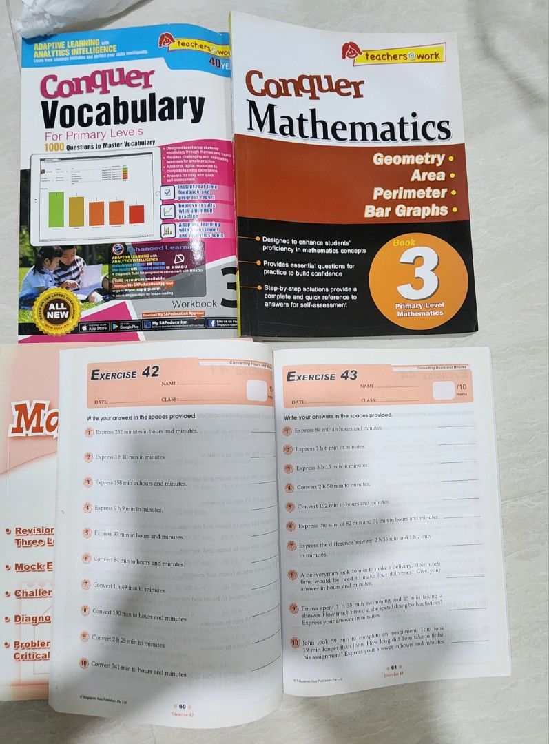 6 Pri 3 Math assessments with Conquer Mathematics, Hobbies & Toys ...