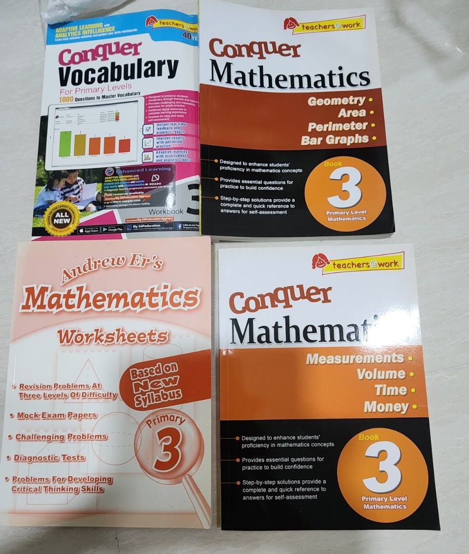 6 Pri 3 Math assessments with Conquer Mathematics, Hobbies & Toys ...
