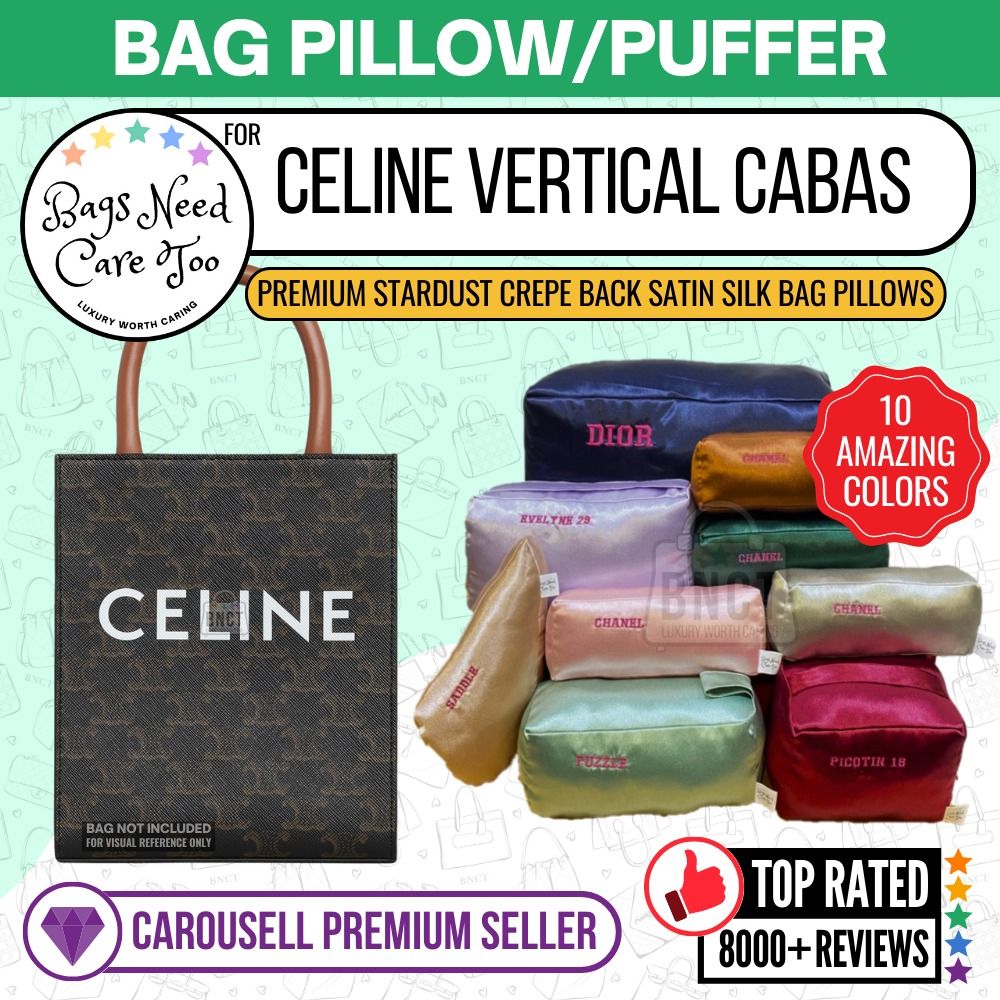 Celine Cabas Vertical Bag Pillow Shaper Premium Stardust Satin Silk Storage Puffer Insert Ready Stock