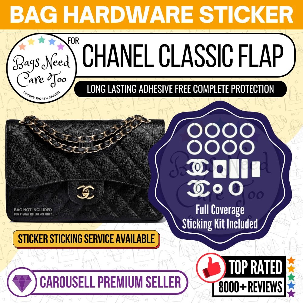 [𝐁𝐍𝐂𝐓👜]💛 Chanel Classic Flap Bag Hardware Protective Sticker | Full  Coverage Bespoke Fitting Seal/Film | Ready Stock