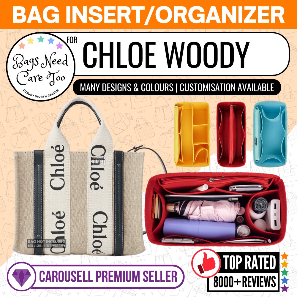 Samorga bag organiser for YSL clutch and Chloe Woody Tote