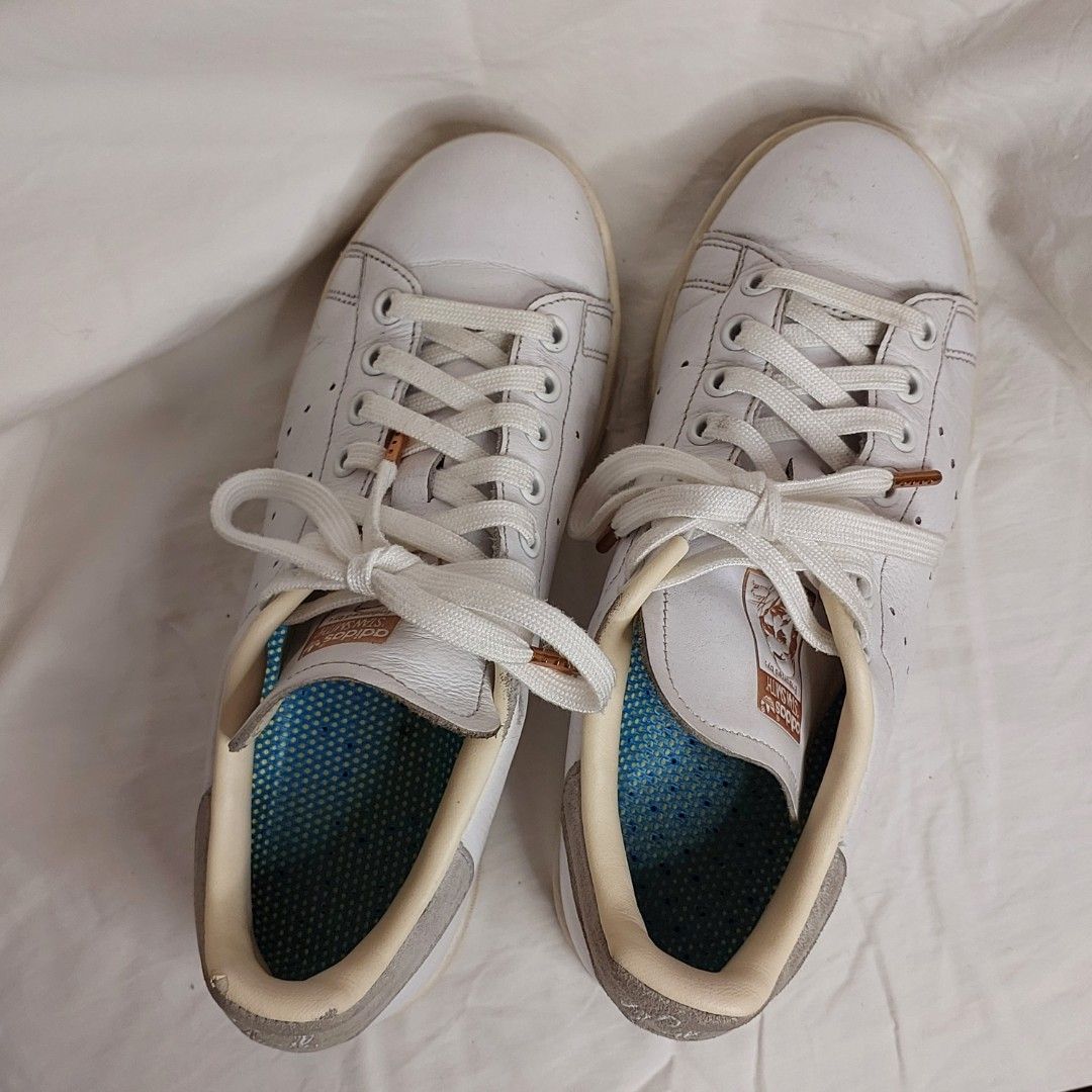 Adidas Stan Smith Tennis Shoes Women s Aero Blue White Rose Gold