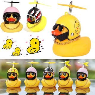 AGEKUSL Bike Bell Cycling Horn Ring With Light Small Yellow Duck Pretty Duck Airscrew Helmet For MTB Road Folding Bicycle