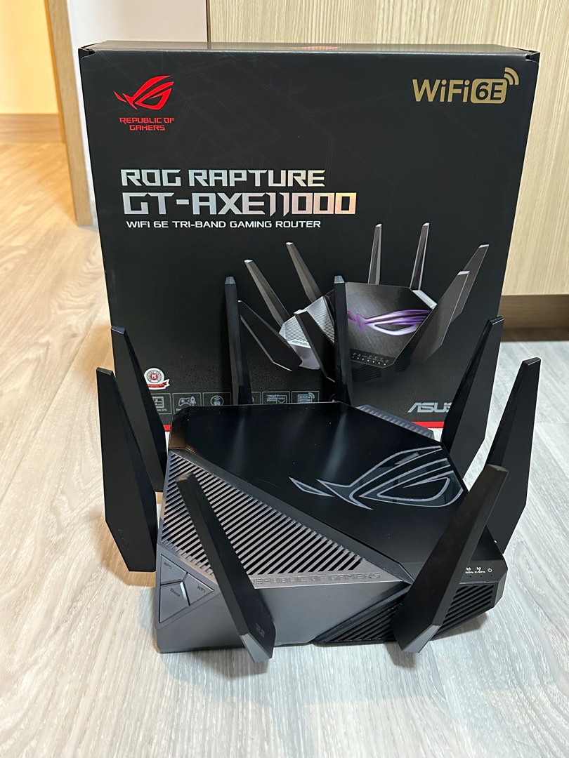 Asus GT-AXE11000 Tri Band WiFi Router, 電腦＆科技, 電腦周邊及配件, Wifi及上網相關產品 ...