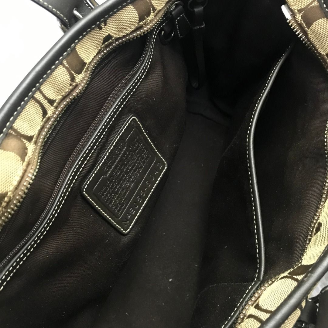 Authentic COACH Brown Signature Jacquard Tote Bag Lightly Used on