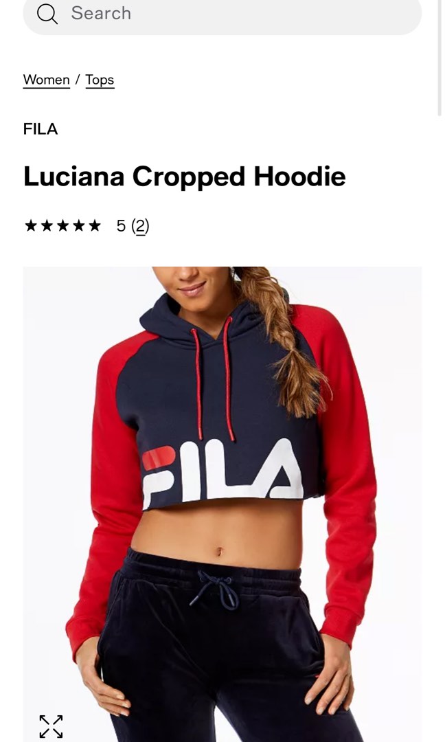 Authentic FILA cropped hoodie Women s Fashion Tops Longsleeves on Carousell