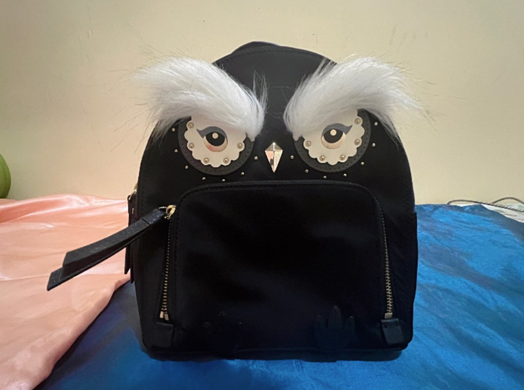 Authentic Kate Spade Owl Tomi Backpack Black