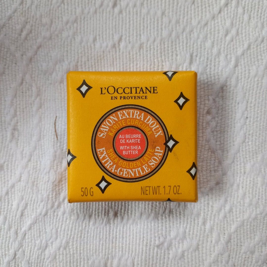 AUTHENTIC L’OCCITANE Shea Golden Latte Extra-Gentle Soap (Category: Bath) located in Manila. Submitted by sparklyfinds (Listing ID 1235940831, Image 1). Description: Try the luxury brand L’OCCITANE at a cheaper price. This gentle soap will leave your skin soft and nourished. Original price: ₱ 350 at Lazada L’OCCITANE flagship store Check out other Bath accessories/Soap on my listing: • Body Luxurious Mystic & Dust Cream Bath 270 mL (https://carou