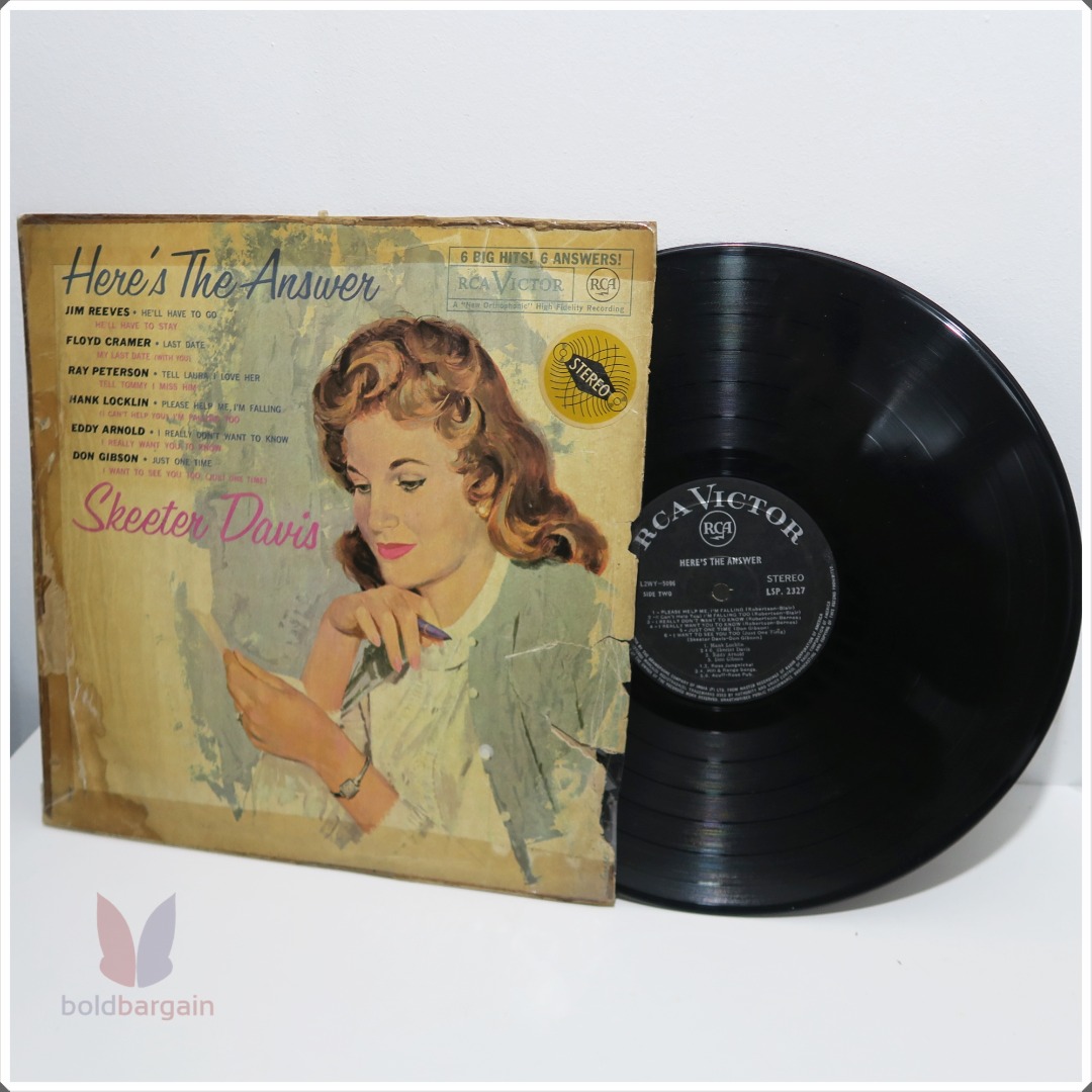 Authentic Rare Vintage Vinyl Record Here's the Answer by Skeeter Davis ...