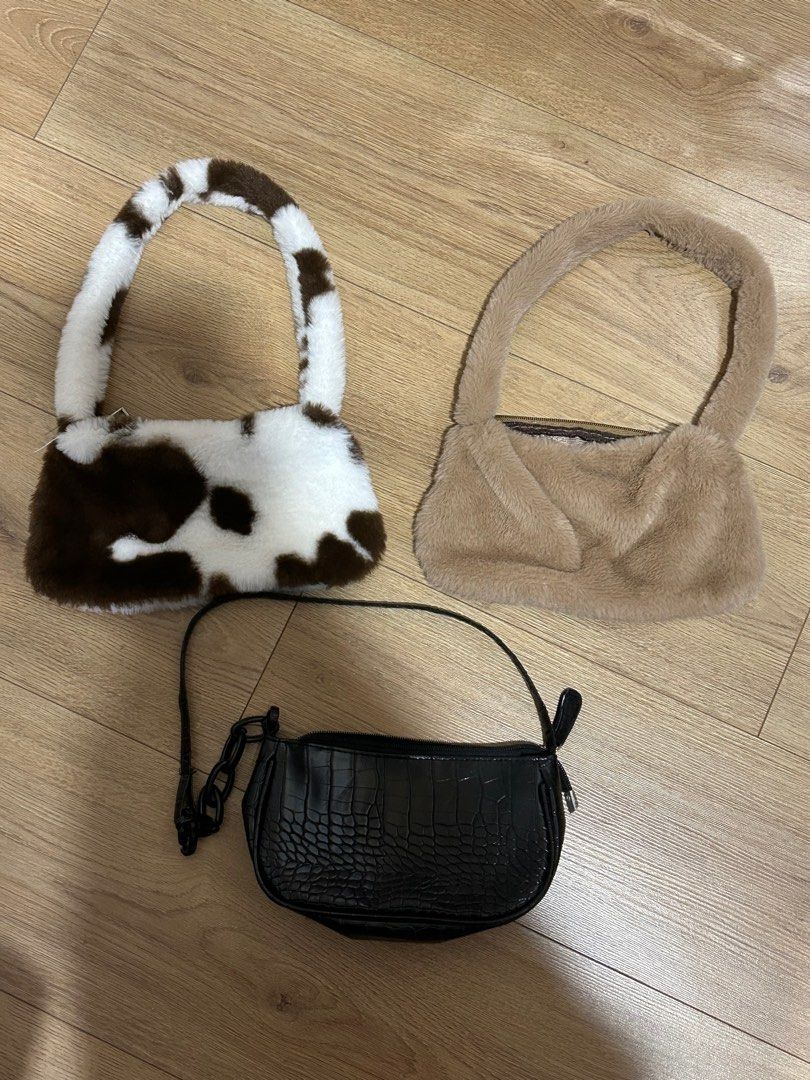 Fluffy baguette bag on sale