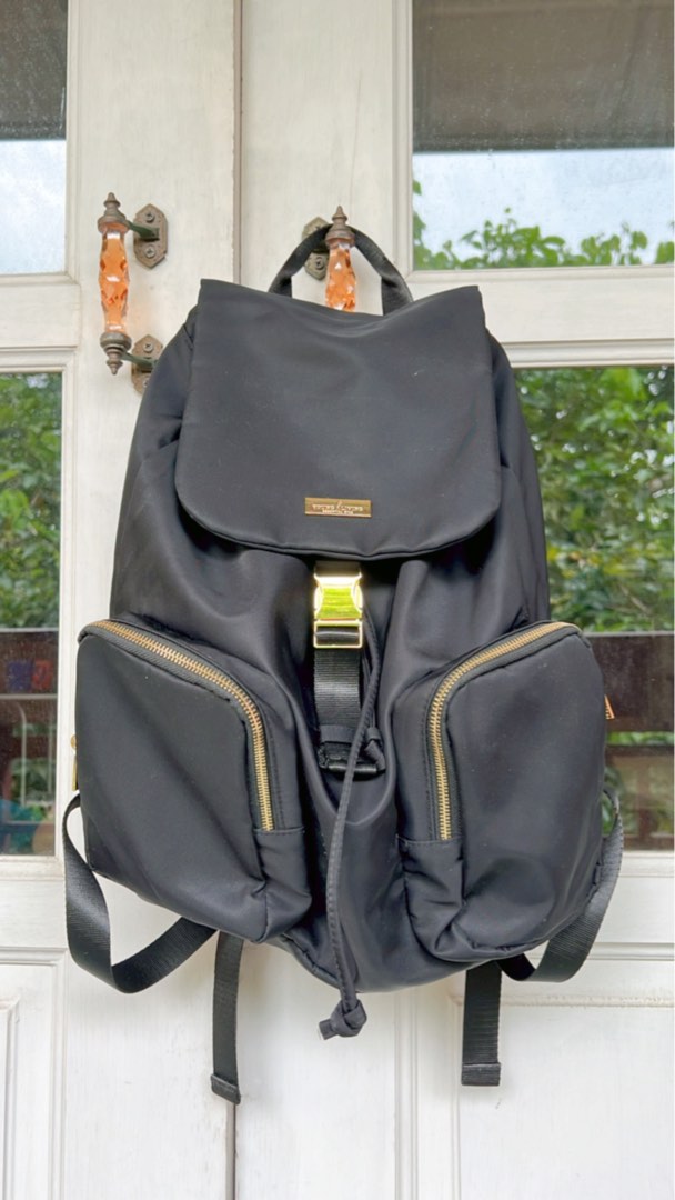 Black satin backpack best sale