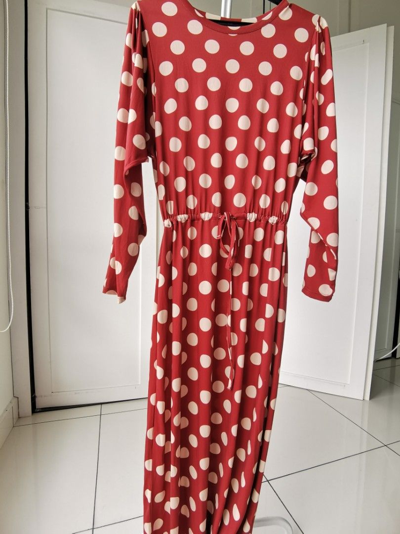 Zara long sleeve sales polka dot dress