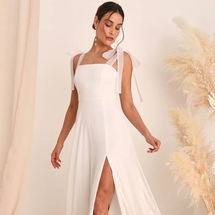 BNWT WILLOW White Tie Strap A Line Maxi Prewedding Wedding