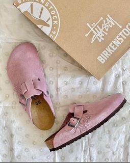 Brand New Stussy Birkenstock Boston Pink Size 40