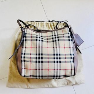 Burberry Black/Beige Haymarket Check Coated Canvas and Leather Small  Canterbury Tote Burberry