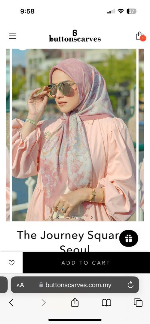 Buttonscarves- The Journey Square (small- Seoul), Women's Fashion, Muslimah  Fashion, Hijabs on Carousell