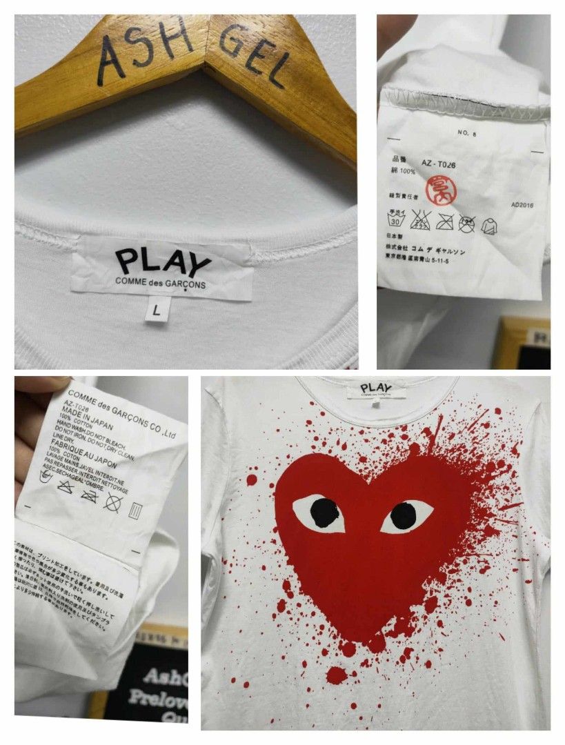 CDG Play Paint Splatter Heart Graphic Tshirt