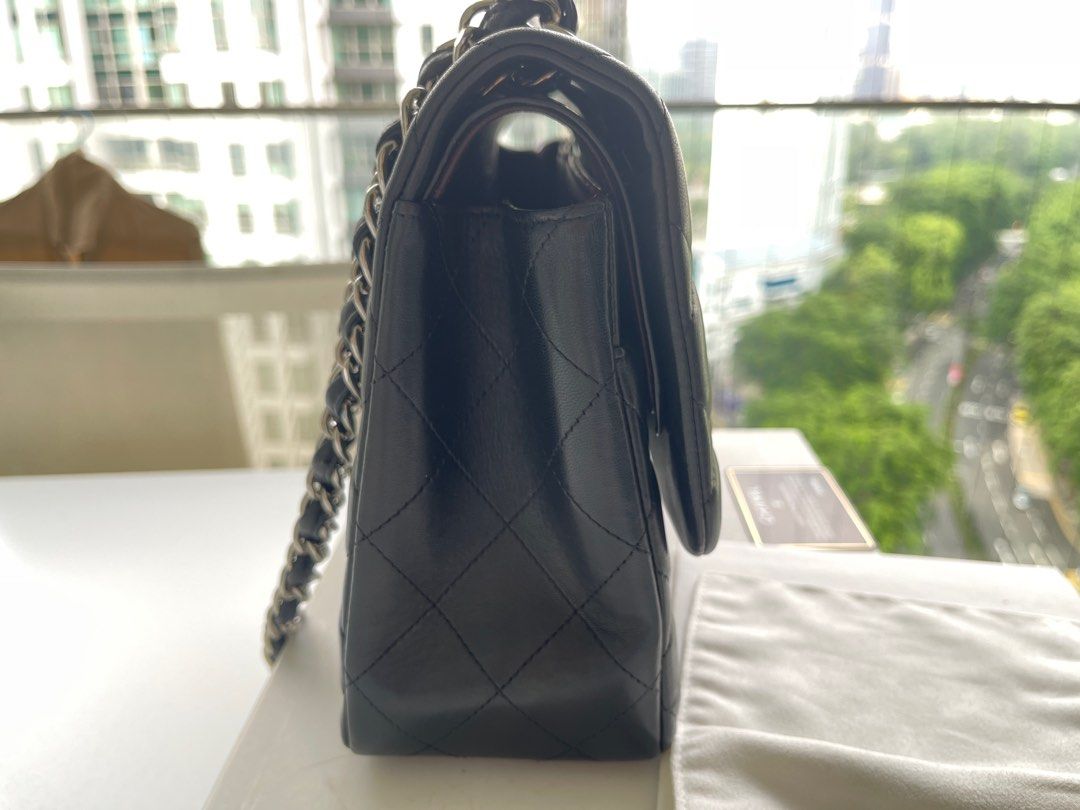 New 23P CHANEL Backpack w Pockets Flap Bag Black Caviar Gold HWR