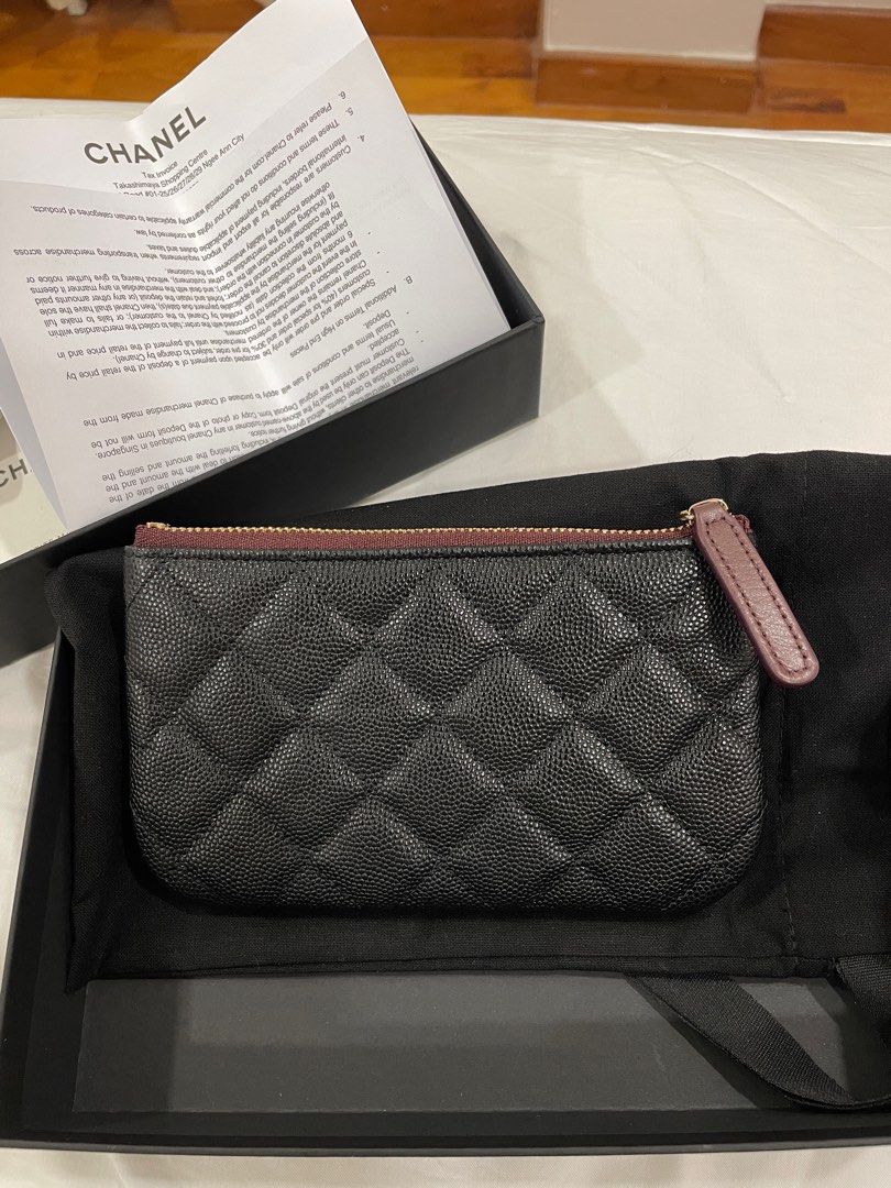 Chanel Small O-Case / Pouch in Black Caviar and LGHW