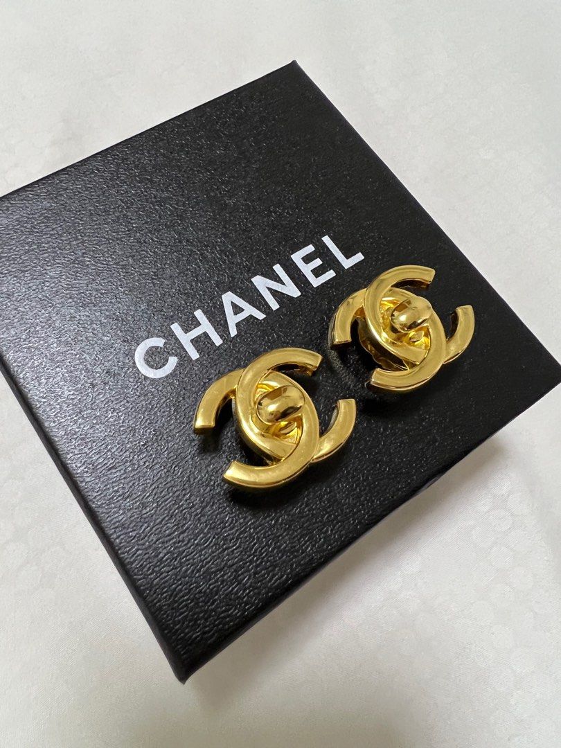 Chanel Vintage CC Logo Clip-on Earrings 24k ghw, Luxury