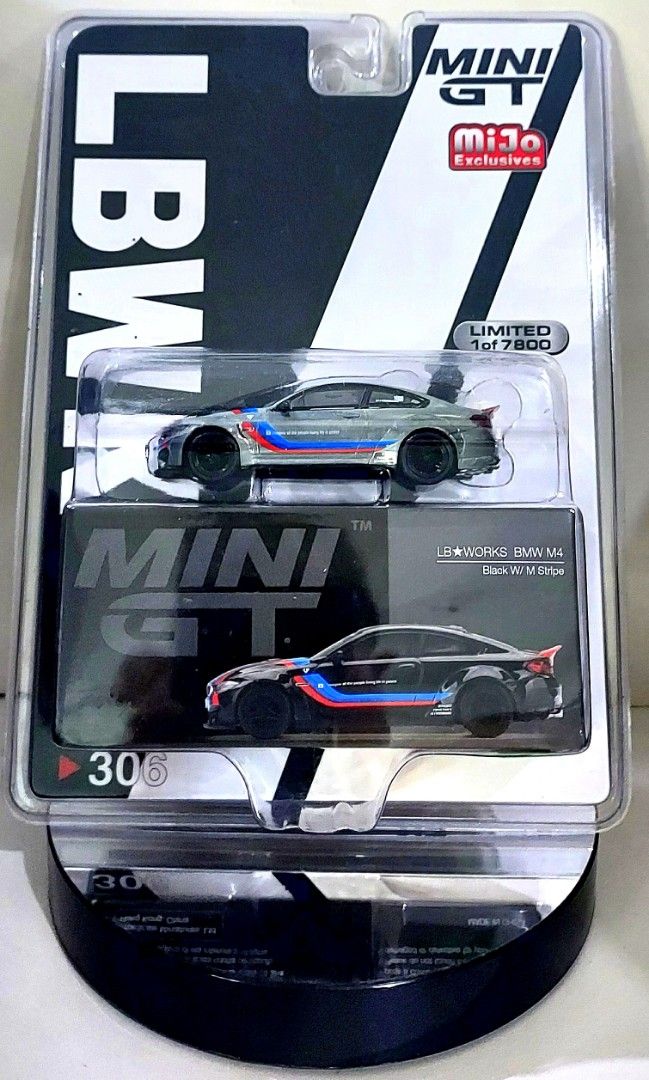 MINI GT LB☆WORK BMW M4 White W/M Stripe MINI GT 161 LB WORKS