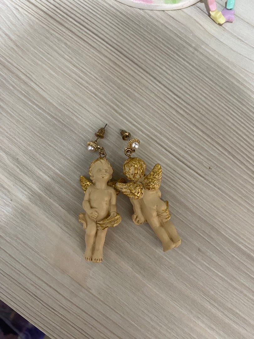 Cherub deals angel earrings