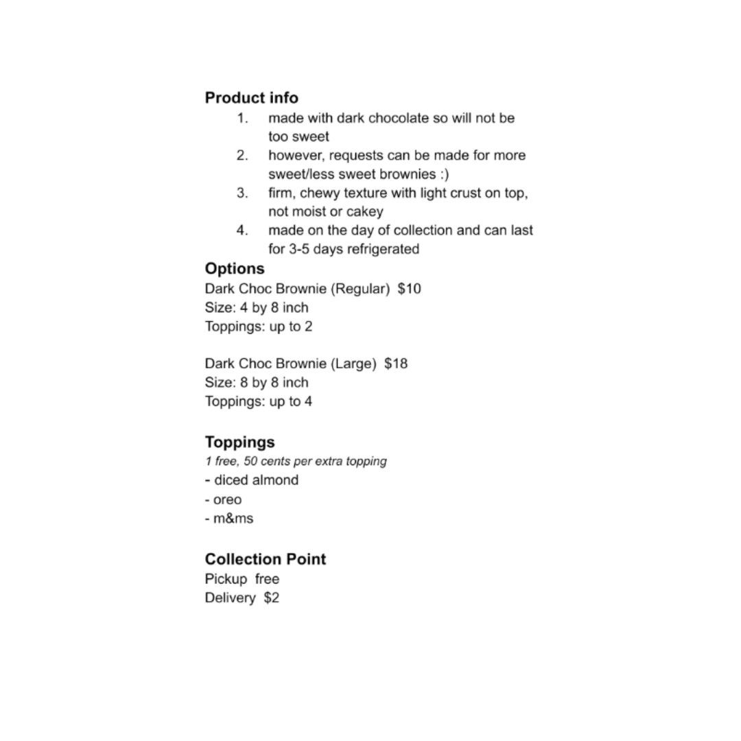 chewy dark chocolate brownies, Food & Drinks, Homemade Bakes on Carousell